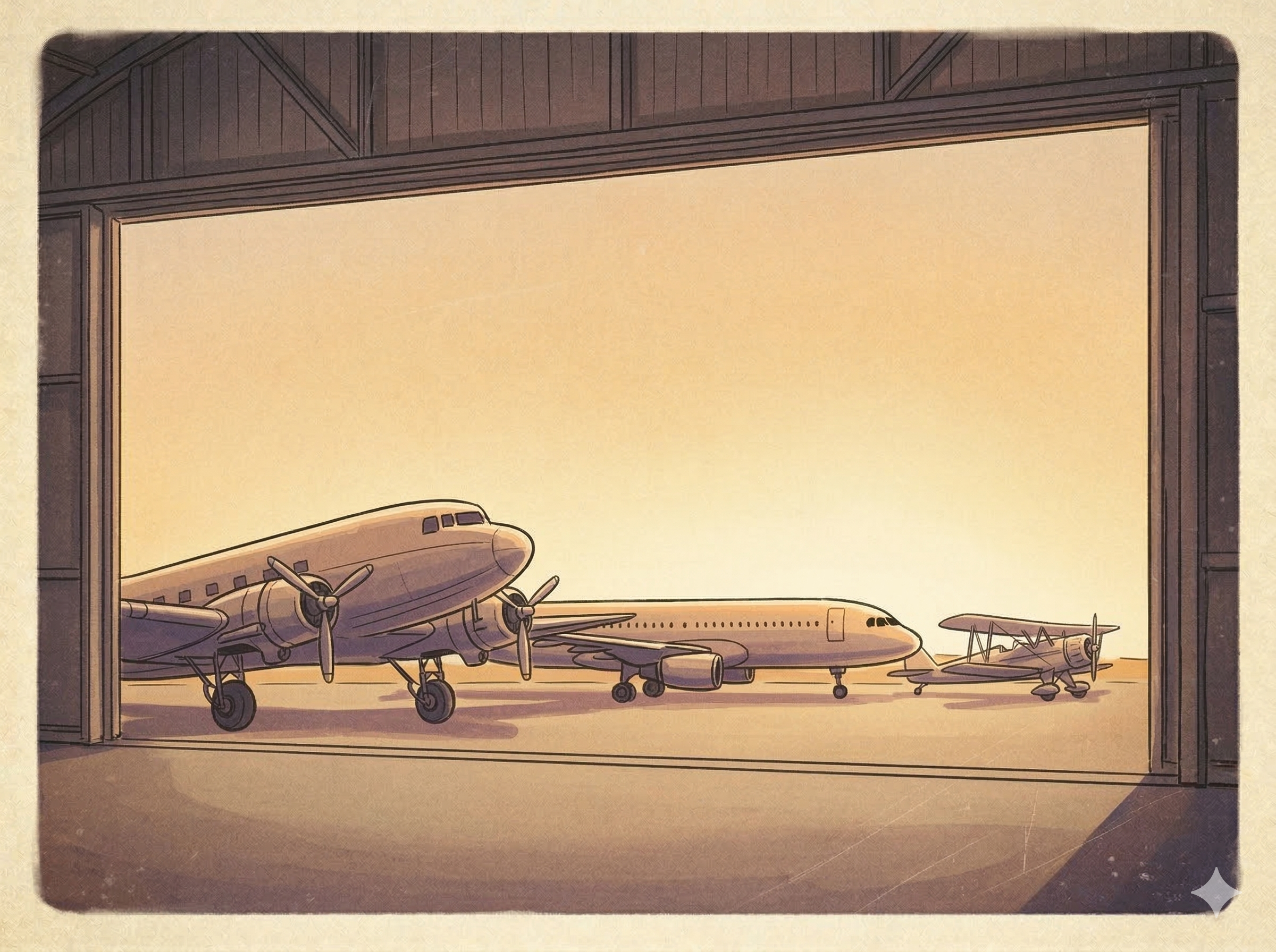 Postcard preview showing aircraft fleet theme